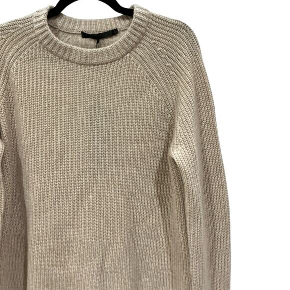 Jenni Kayne Women’s Cashmere Fisherman Sweater Large Oatmeal Knit Pullover - Picture 7 of 16